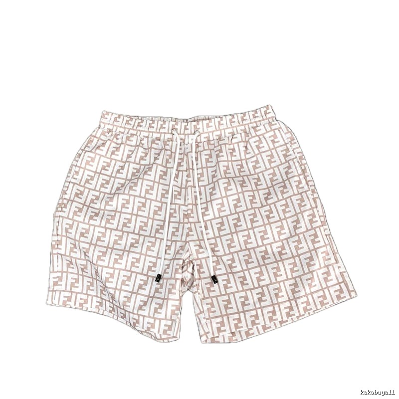 Fendi Double F Monogram Light Luxury Light Brown Casual Shorts