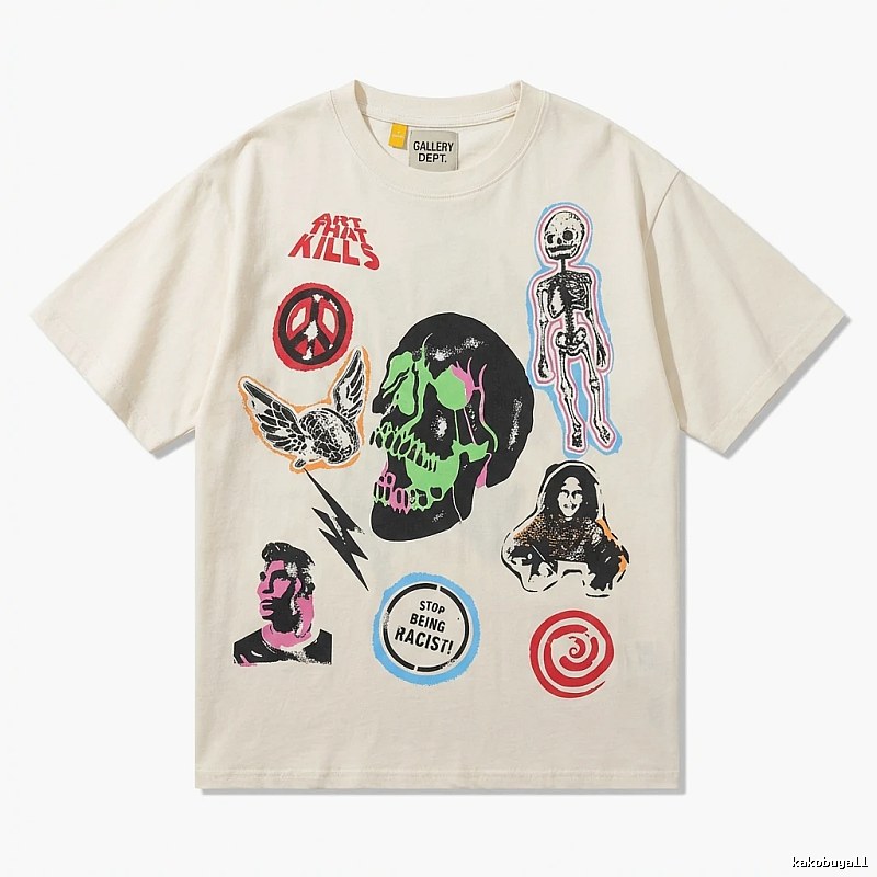 Gallery Dept Skeleton Print Trendy and Cool Style T-shirt