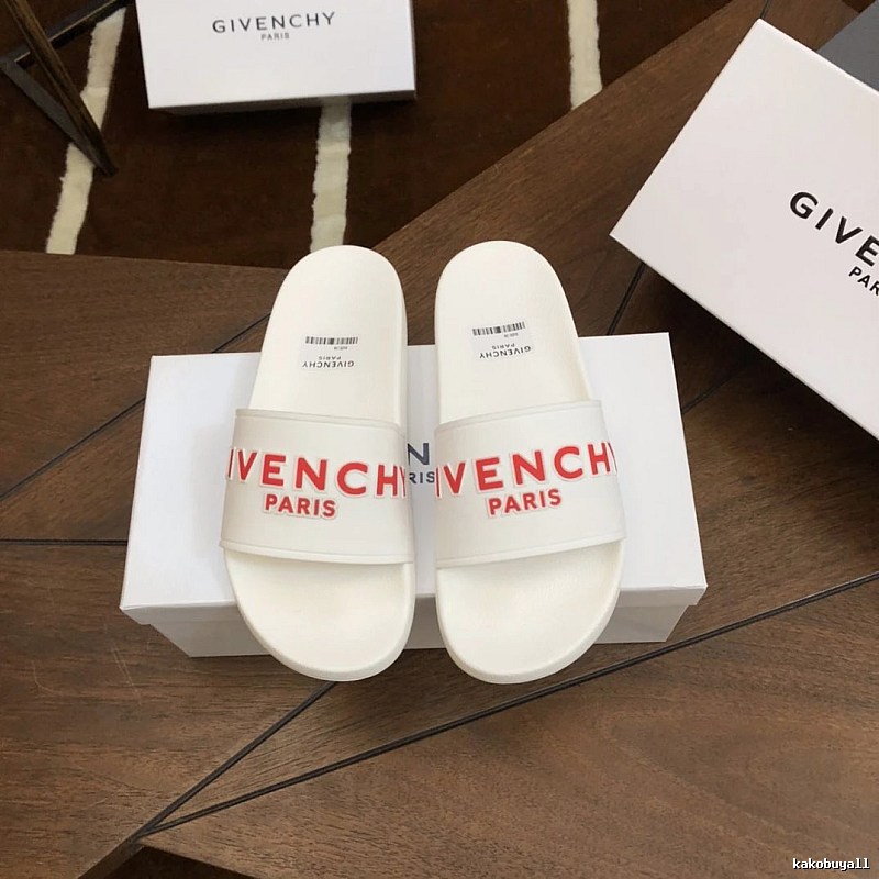 Givenchy Alphabet Collection Trendy Style White Slide Sandals