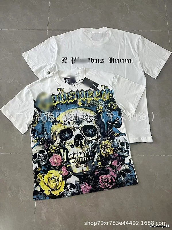 GOD Skull Print Dark Style White T-Shirt