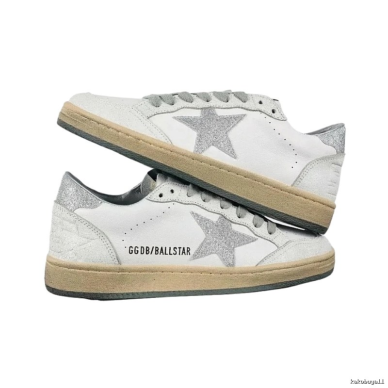 Golden Goose Ballstar Silver - White Retro Athletic Shoes