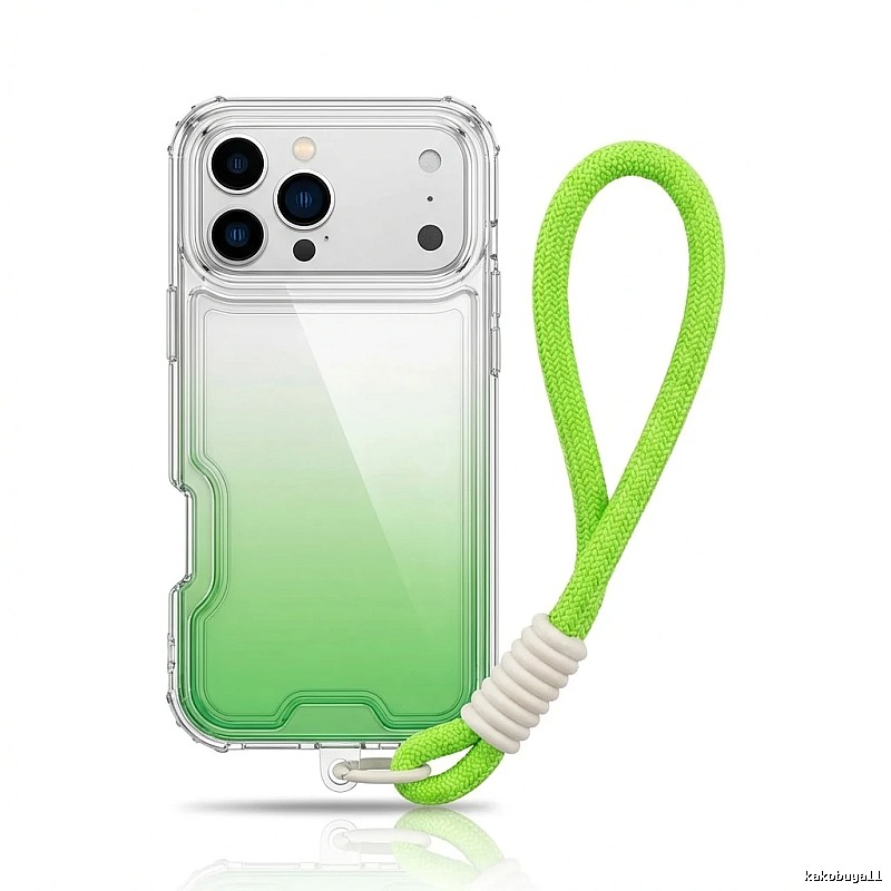 Gradient transparent green iPhone case of trendy brand