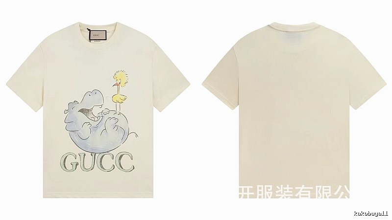 Gucci Cartoon Hippo Casual Off-white T-shirt