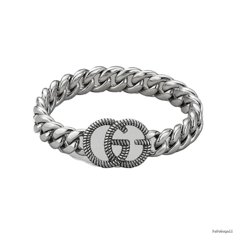 Gucci Double G Retro Style Silver Bracelet