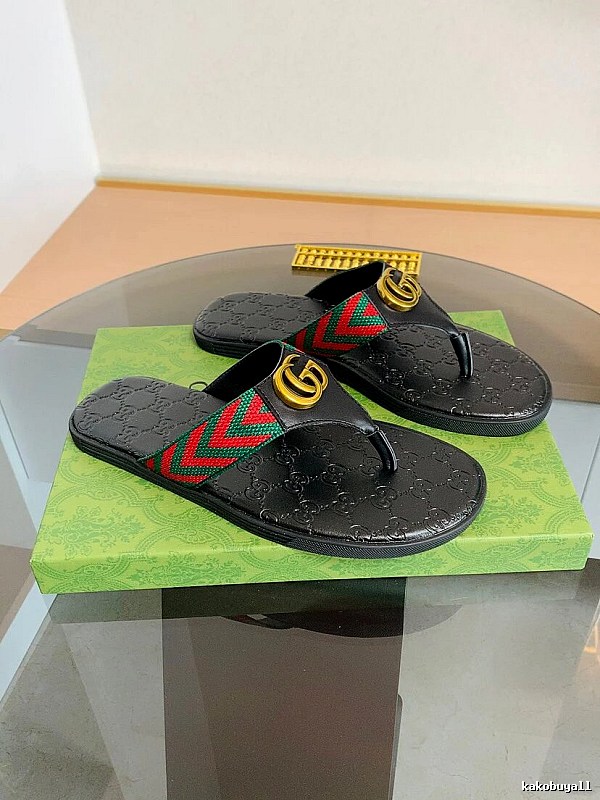 Gucci Double G Vintage Black Flip-Flops