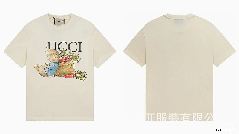 Gucci Peter Rabbit Vintage Style Off-White Short-Sleeve T-Shirt