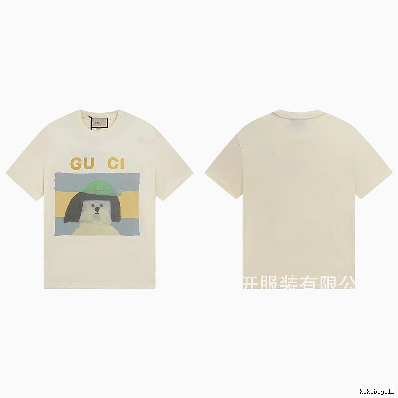 Gucci Puppy Print Casual Style Off-white T-shirt