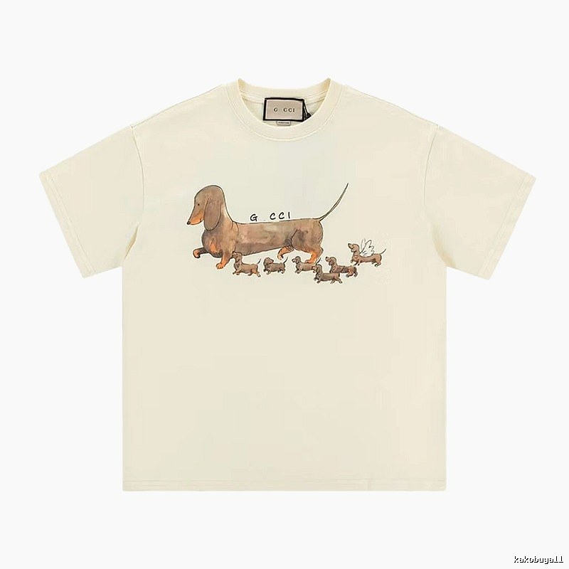 Gucci Sausage Print Casual Style Off-white T-shirt