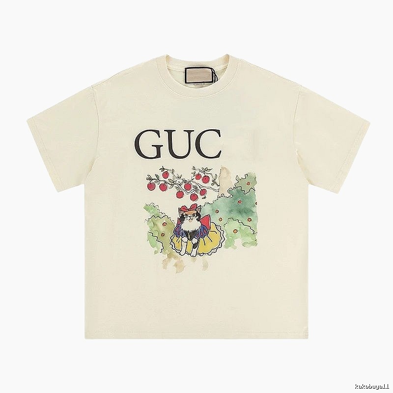 Gucci Vintage-style Cat Print Off-white T-Shirt