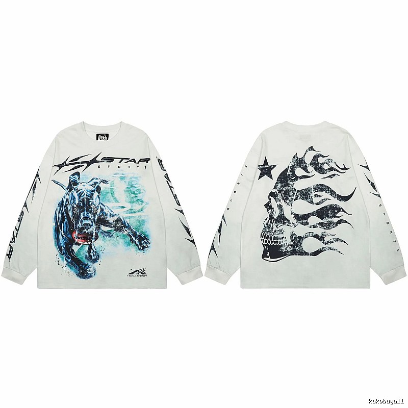 Hellstar Sports Collection Street Style Off-white Long Sleeve T-shirt