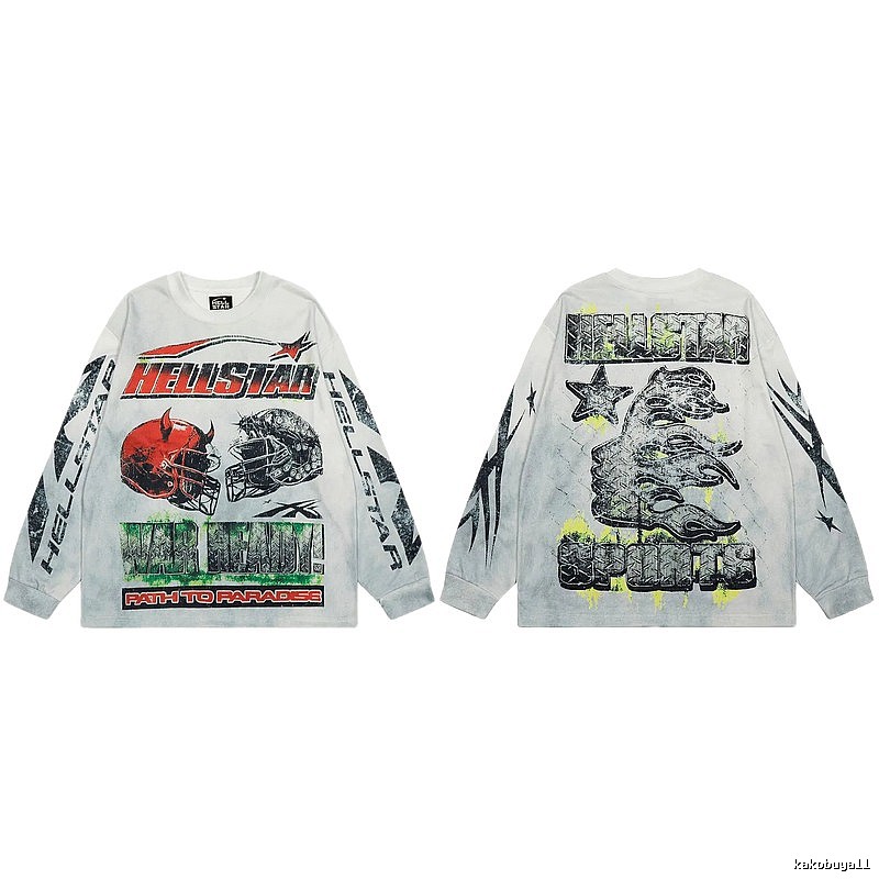Hellstar Sports Vintage Distressed Off-white Long Sleeve T-Shirt