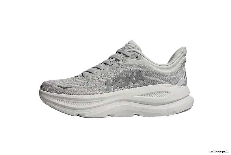HOKA Trendy Gray-White Athletic Shoes