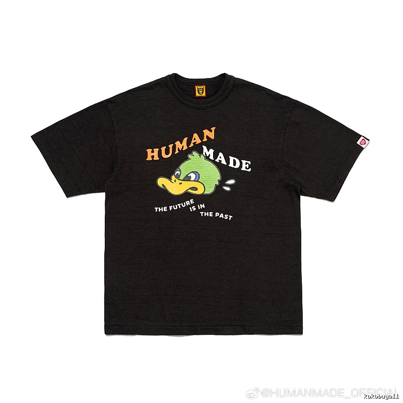 HUMAN MADE Green Duck Print Vintage Black T-Shirt