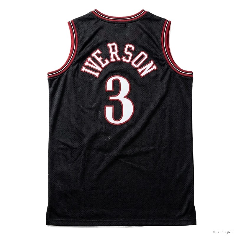 Iverson series black and red basketball uniforms.