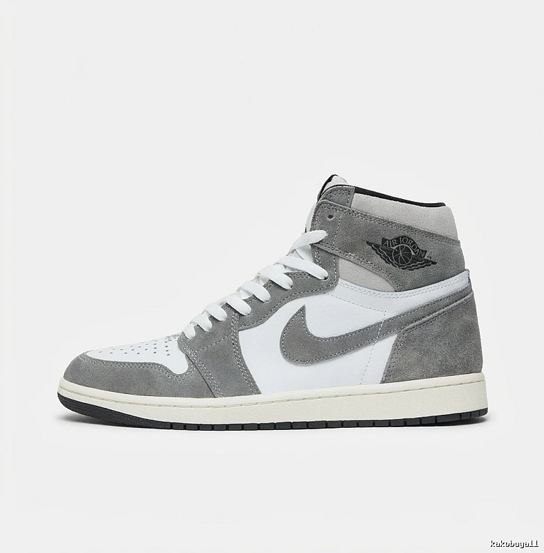 Jordan AJ1 High Top Grey, White and Silver Shoes