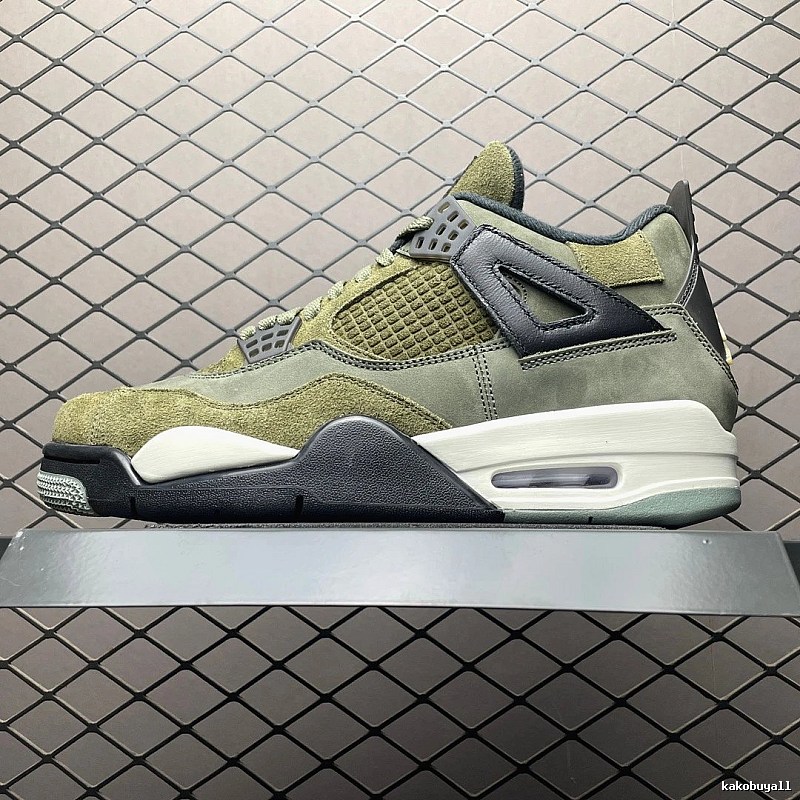 Jordan Basketball High-Tops in Olive and Black, Finished with Perforated Toe