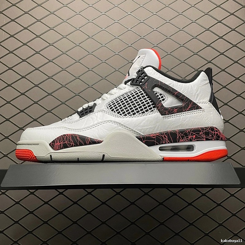 Jordan White, Black and Red Basketball High-Tops with Panelled Court Upper