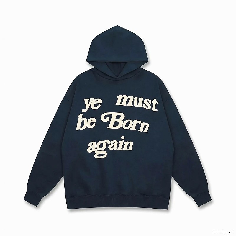 Kanye retro-style navy blue sweatshirt