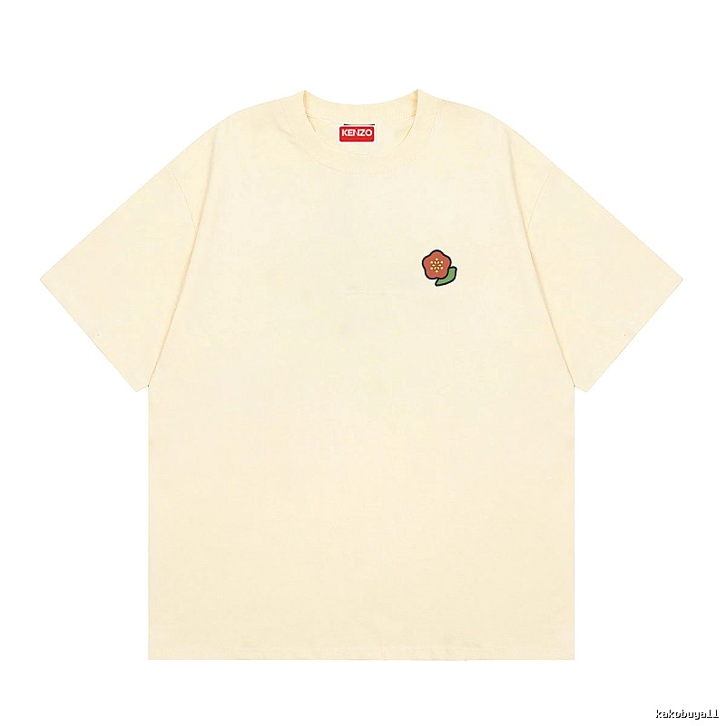 KENZO Embroidered Little Flower Casual Style Off-white T-shirt