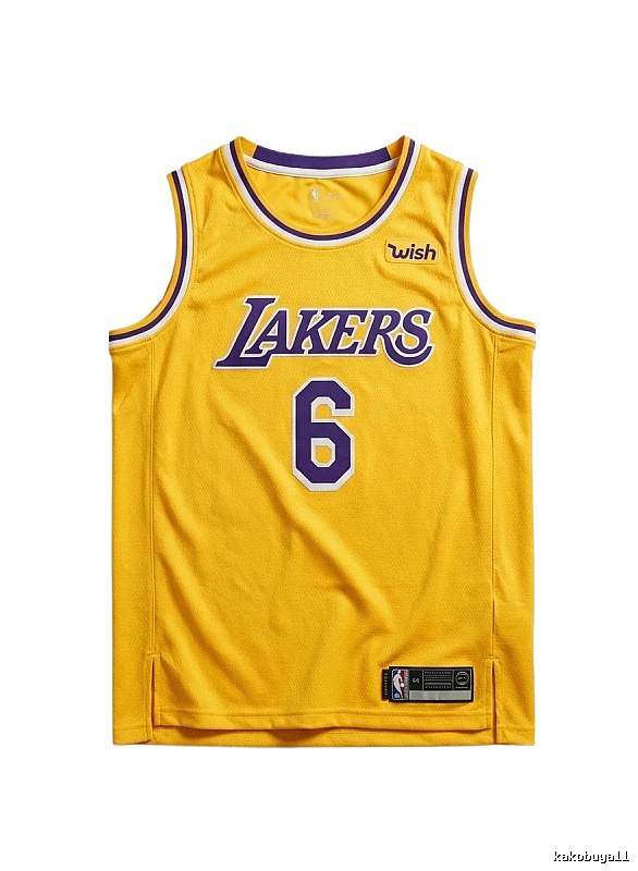 LBJ's yellow basketball jersey of the Lakers