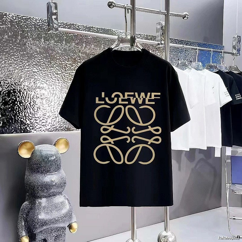 LOEWE Logo Print Trendy Black Short-Sleeve T-Shirt