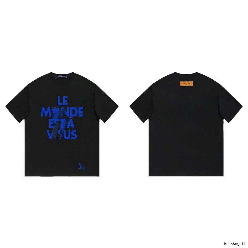 Louis Vuitton Letter Print Trendy Cool Black T-Shirt