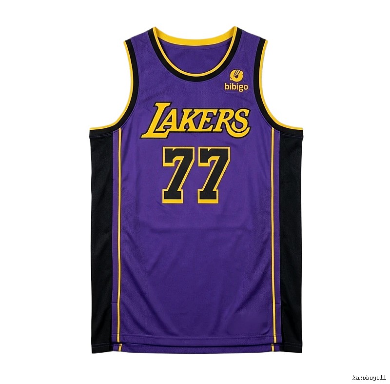 Luka Doni's purple basketball uniform of the Los Angeles Lakers.