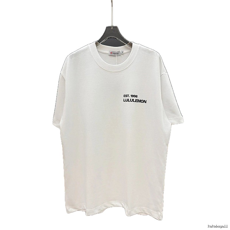 lululemon minimalist style printed white short-sleeve T-shirt