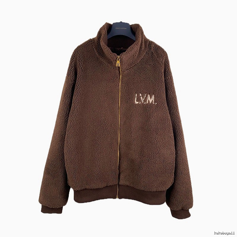 LV plush retro brown coat