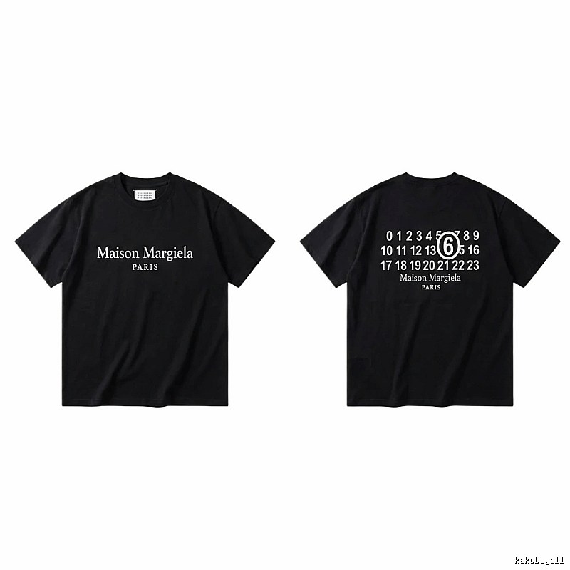 Maison Margiela black T-shirt with digital printing.