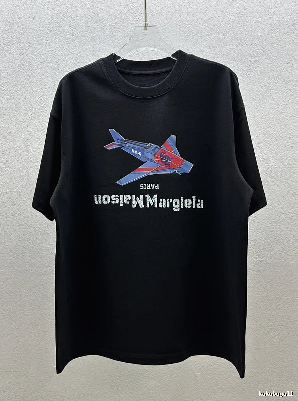 Maison Margiela MM6 Trendy & Cool Black Printed Short-sleeve T-shirt