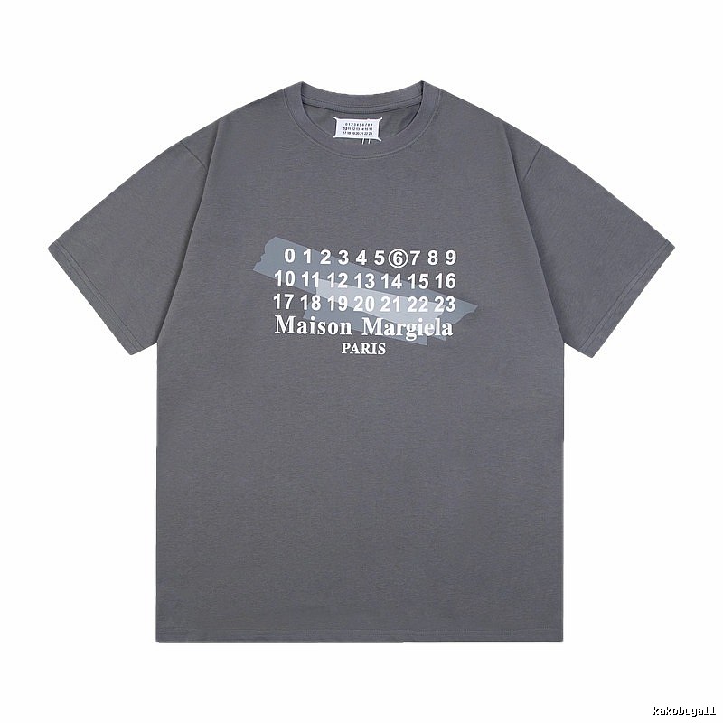 Maison Margiela Number Series Streetwear Dark Grey Short Sleeve T-shirt
