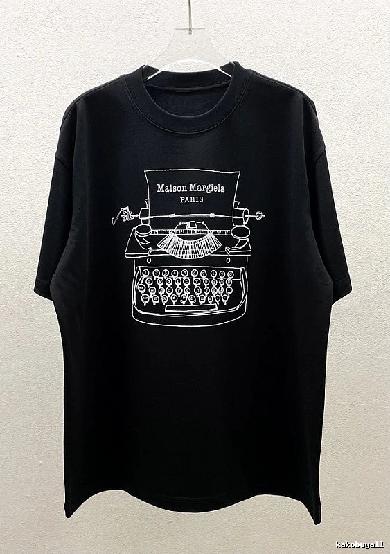 Maison Margiela Typewriter Vintage Style Black T-Shirt
