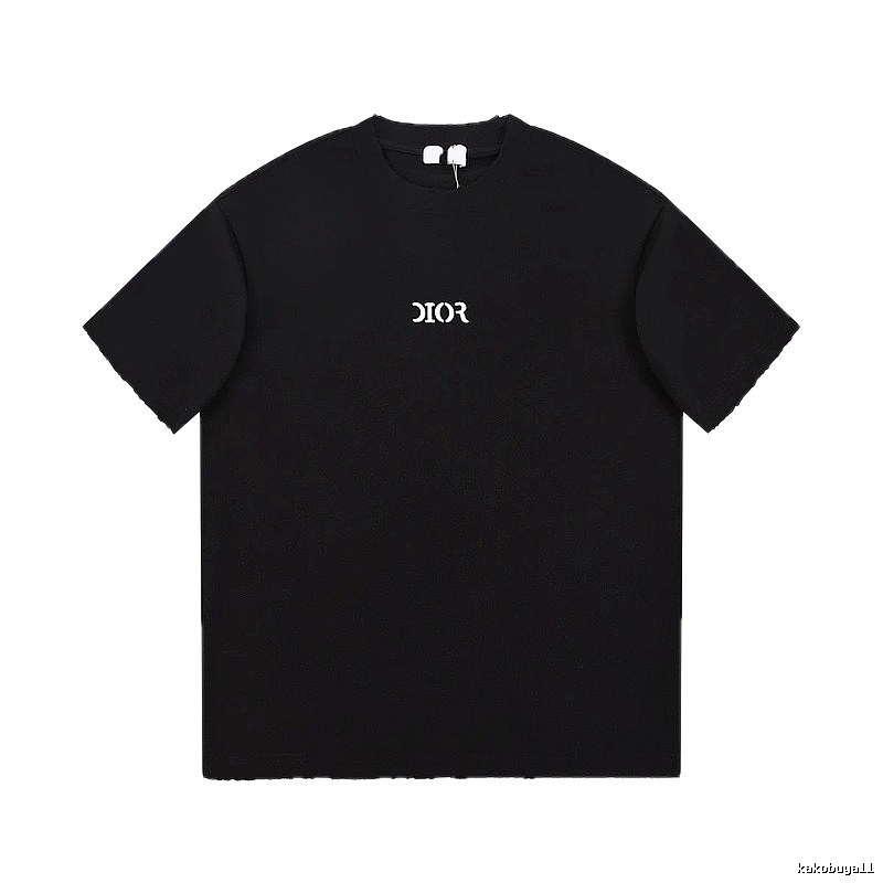 Minimalist Black Short-sleeve T-shirt with Dior Lettering