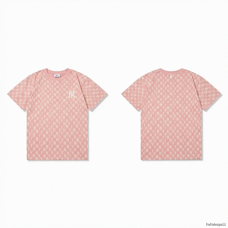MLB full - print style pink T - shirt