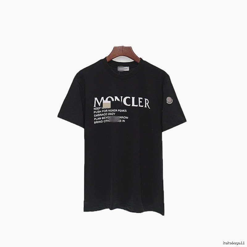 Moncler Alphabet Print Casual Style Black T-shirt