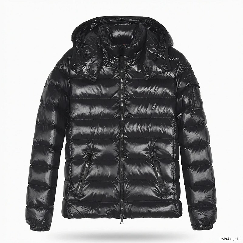 Moncler black shiny down jacket