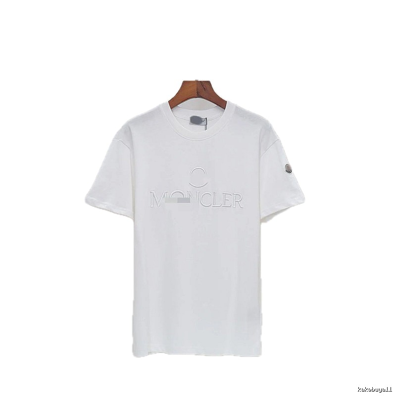 Moncler Embossed Casual Style White Short-sleeve T-shirt