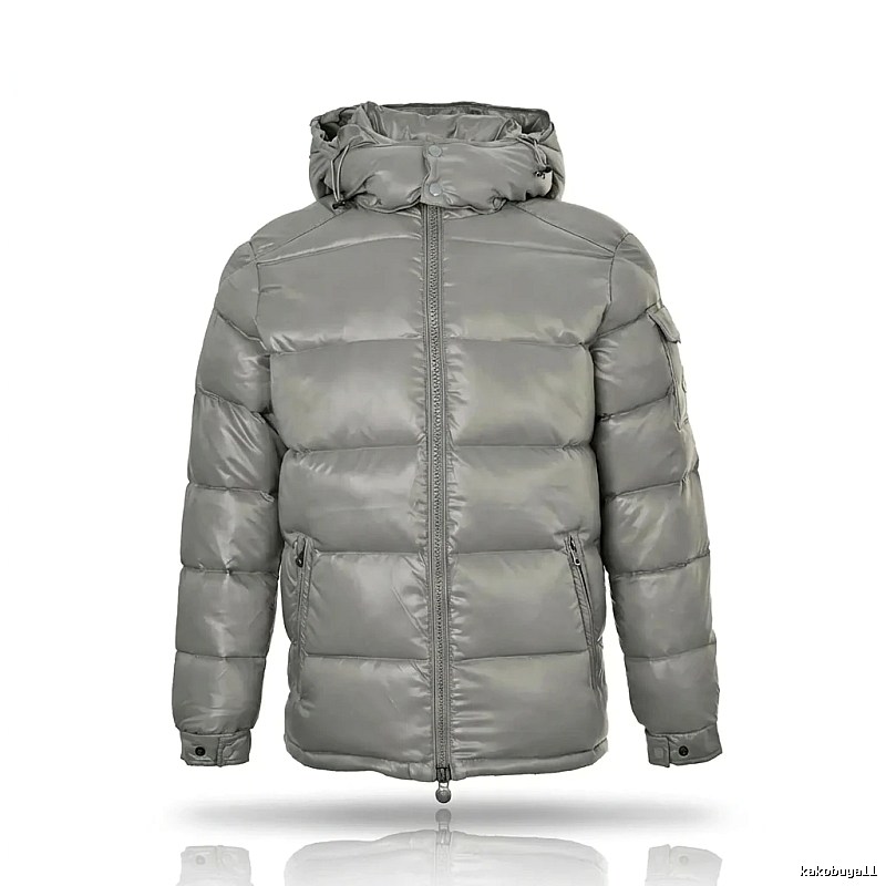 Moncler hooded fashionable grey down jacket