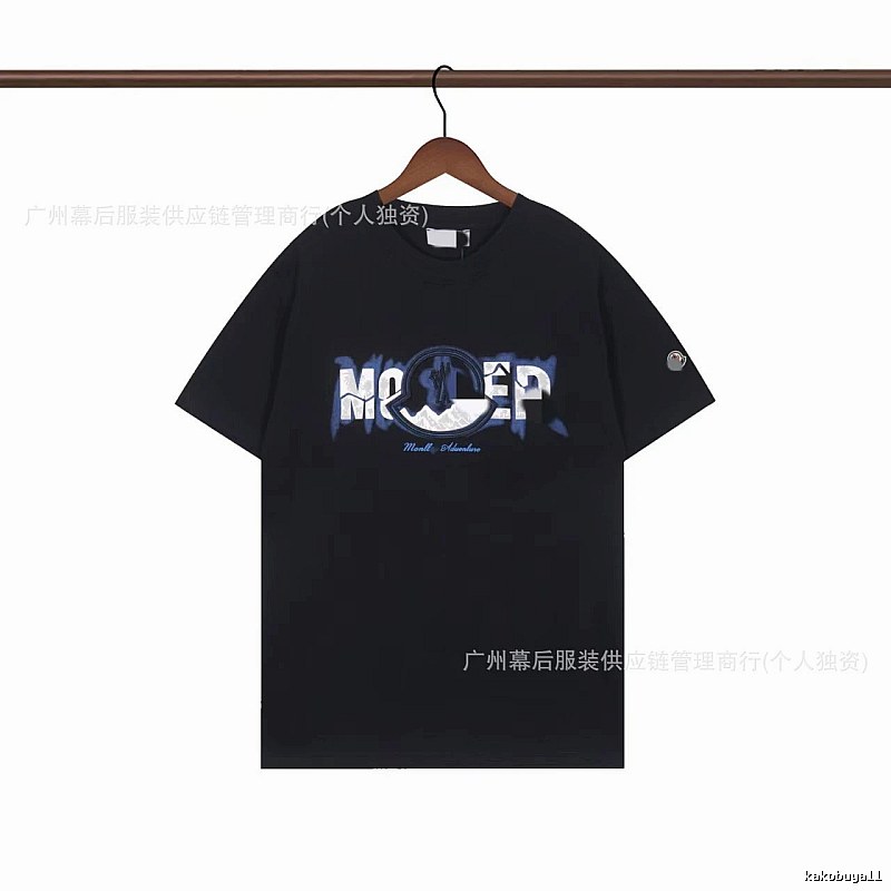 Moncler Letter Print Casual Black T-Shirt