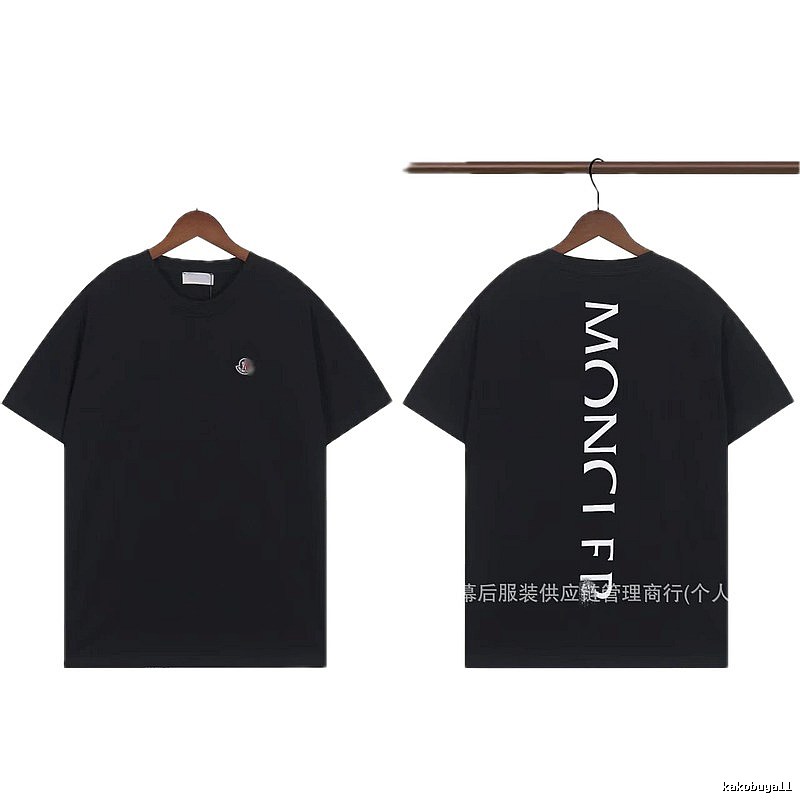 Moncler Letter Print Casual Style Black T-Shirt