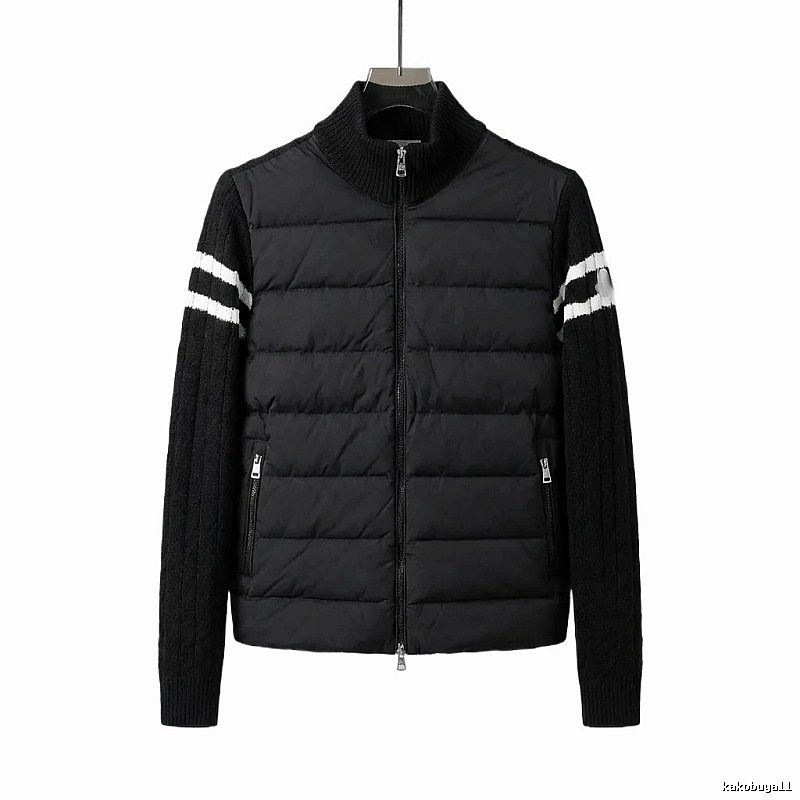 Moncler patchwork stylish black coat