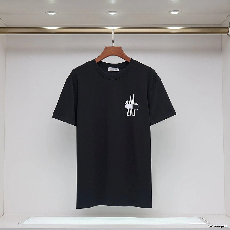 Moncler Print Collection Casual Style Black T-Shirt