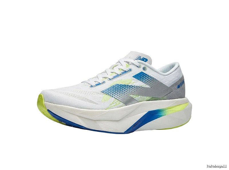 New Balance retro-style blue and white running shoes