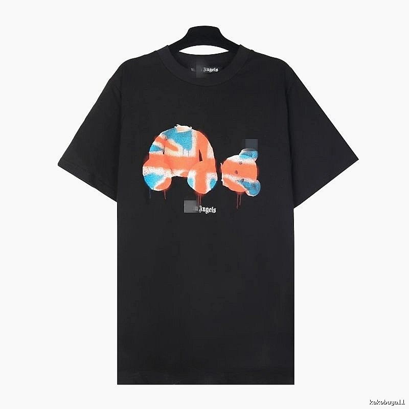 Palm Angels Daily Bear graphic T-shirt White Colorful Bear for City Outfits