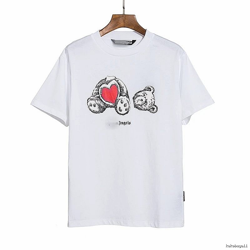 Palm Angels Urban Bear graphic T-shirt White Colorful Bear with Statement Pattern
