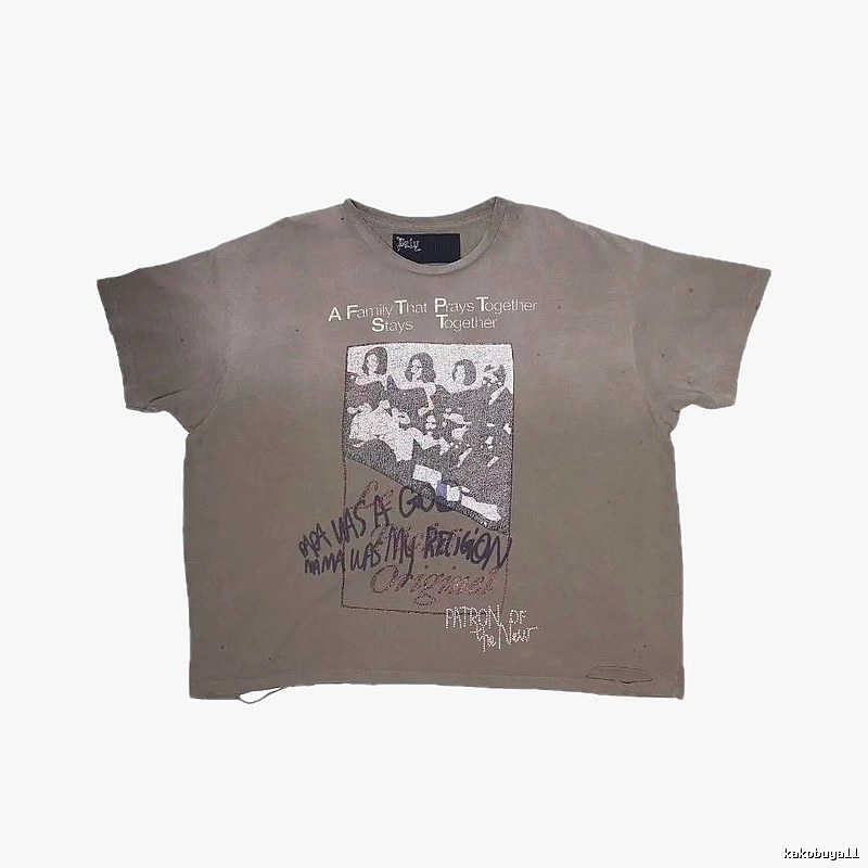 Paly Hollywood Portrait Print Vintage Gray T-shirt