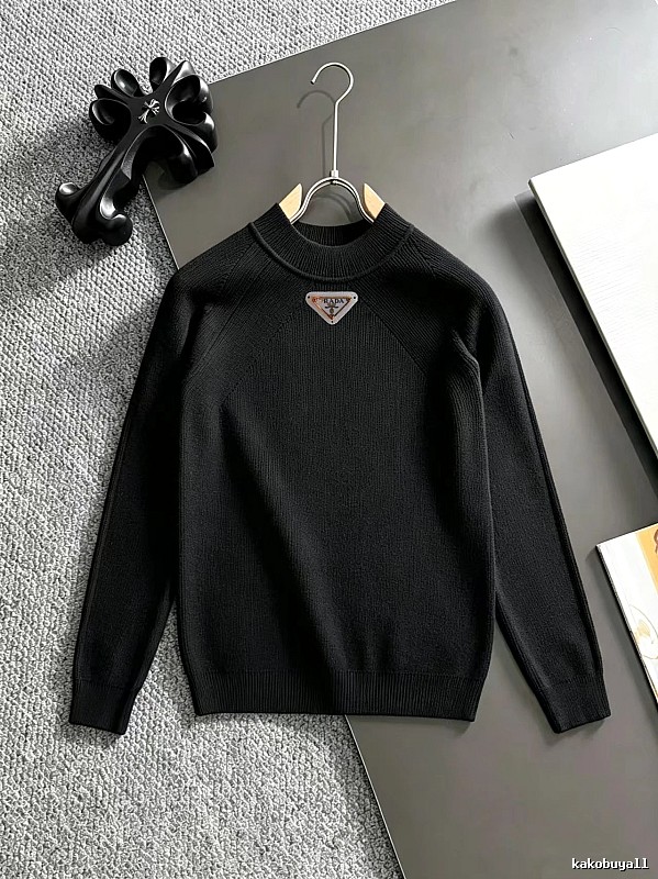 Prada Crewneck Sweater with Black Crewneck Sweater with Prada