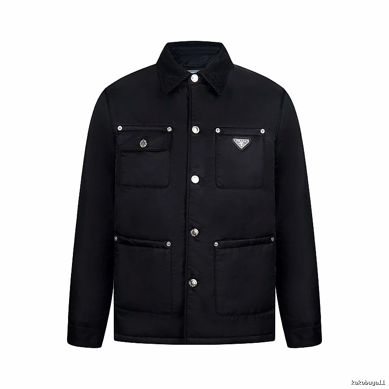 Prada Layering Utility Work Jacket with triangle logo