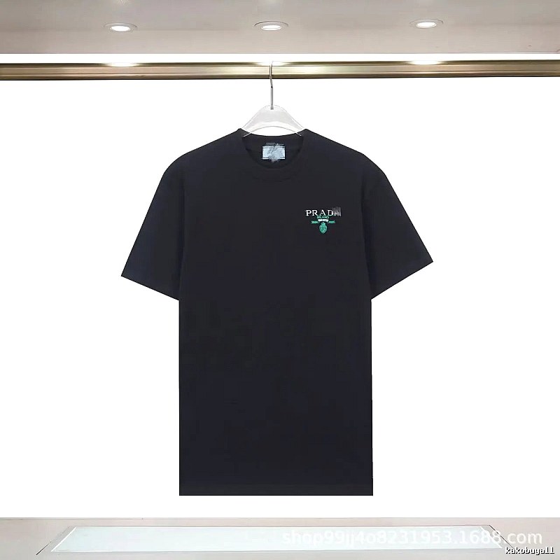 Prada Logo Minimalist Style Black T-Shirt
